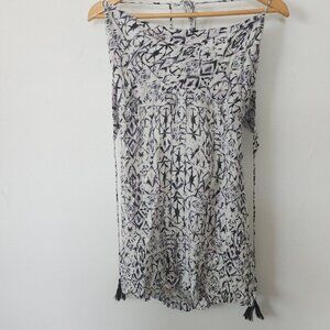 Skylar Madison Romper Small Black Gray Geometric Pattern Tie Dye